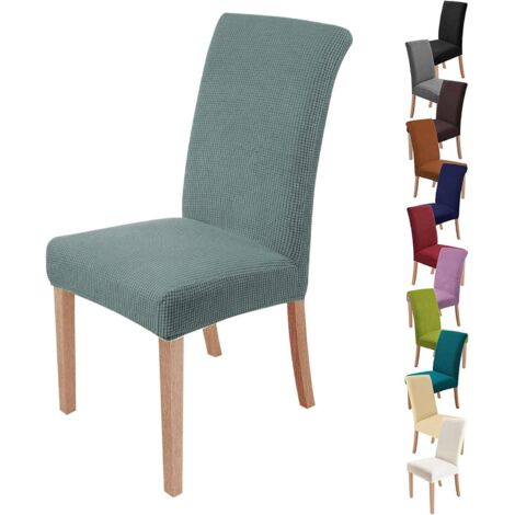 Lot de 4 housses de chaise (vert clair), housse de chaise de salle à manger extensible, protection de chaise moderne lavable pour décoration de fête, (1/5)