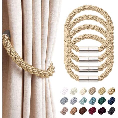 Embrasses de rideaux avec aimant, paquet de 4 boucles, attaches de rideaux, décoration de rideaux, accessoires, café (1/3)