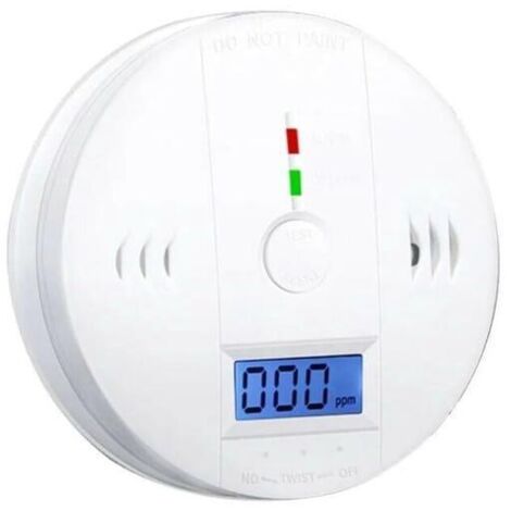 Détecteur d'alarme de Détecteur de gaz de monoxyde de carbone Détecteur d'alarme de CO2 alimenté par batterie avec affichage LCD Avertissement vocal (SKU produit : 95331059 SKU Offre : 25311JC08)