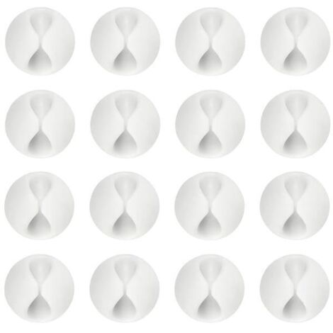Cable Clips Support de Câble, Ensemble d'Organisateur de Câbles de Gestion de Câbles Polyvalent (Blanc, 16pcs) (1/5)