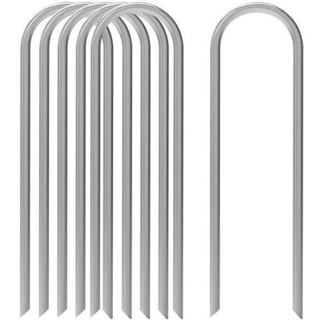 Ancrages de trampoline Piquet en acier de sécurité pour trampoline antirouille,ancrage au sol de sécurité à extrémités type U robuste et 8pcs déco (SKU produit : 95330988  SKU Offre : 25313LIU17)