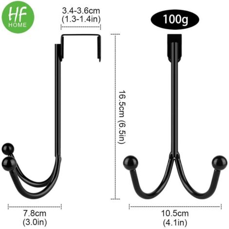 Crochets De Porte - 2 Crochets Doubles Robustes En Métal Argenté - 50 Mm - Pour Suspendre Serviettes Vetements Et Chapeaux 98377963 Crochets De Porte - 2 Crochets Doubles Robustes En Métal Argenté - 50 Mm - Pour Suspendre Serviettes Vetements Et Chapeaux 98377963