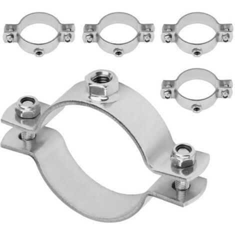 Collier de Fixation Simple isophonique-Acier nickelé-pour Tube Ø65 mm-5 pièces (1/3)