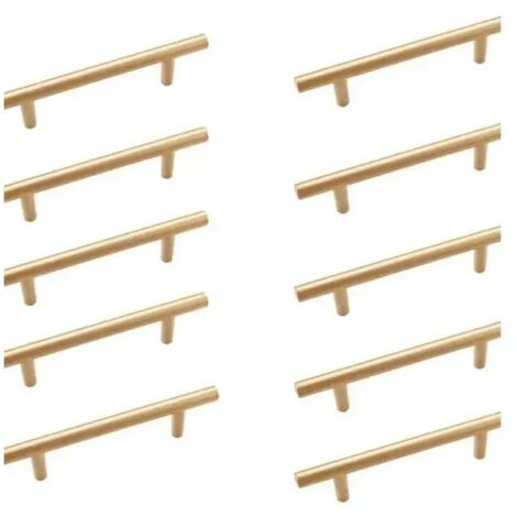 Lot de 10 Poignée d'armoire de cuisine poignée de placard en or 128 mm poignée de porte de cuisine en laiton tiroir poignées Poignée Meuble (1/4)