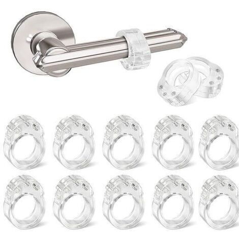 12 Pièces Porte en Silicone Anti-Poignée De Porte Protection Poignee Porte De Mur Et De Meubles de fenêtre, Flexible et étirable (Transparent) (1/3)