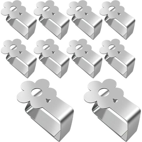 Lot de 10 Pinces à Nappe, Pince Nappe Extérieur Inoxydable, Pince pour Table pour Cuisine, Acier Inoxydable Nappe Clips Anti Pinces pour nappes in Acier Inoxydable Pince à Nappe Table (1/5)