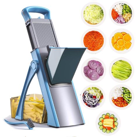 Coupe-légumes multifonctionnel 5 en 1 avec lames en acier inoxydable : Mandoline, Mandoline, Mandoline, Mandoline