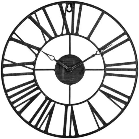 Horloge vintage métal noir D37cm - Atmosphera créateur d'intérieur (1/3)