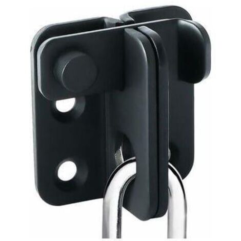 Verrou de Porte Coulissante Cadenas Moraillon Serrure de Porte Loquet de Verrouillage deBoucle Crochet Antivol,Finition Noire Mate en Acier Inoxydable (1/2)