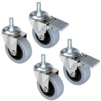 Lot de 4 roulettes Slip gris-noir avec boulon, diamètre 50mm, Acier et Plastique, Gris Plastique (SKU produit : 93818993 SKU Offre : 1029LIU01)