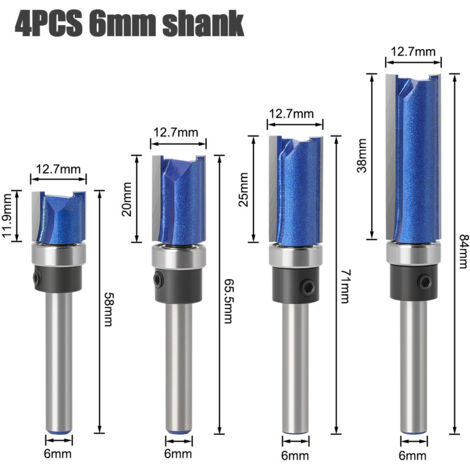 Yuhtech 6 Stück 1/2 Zoll Schaft Rund über Router Bit edge-forming