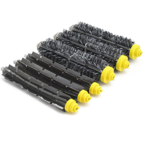 6 rulli principali per iRobot Roomba serie 600 e 700. Spazzola multifunzione per iRobot Roomba in setole e silicone. (1/4)