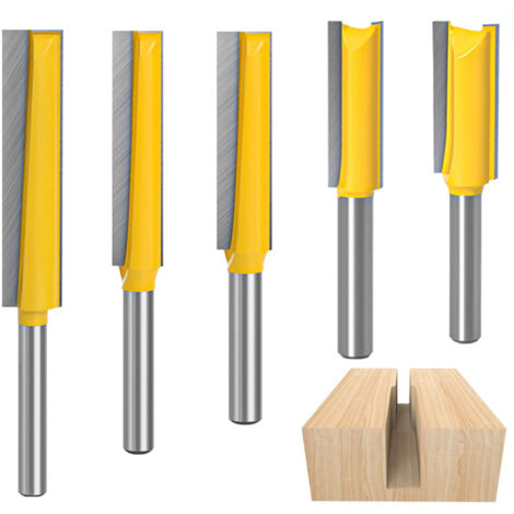 5 pezzi di fresa da 8 mm, fresa a copia, frese in carburo, fresa per legno extra lunga, fresa per scanalature da carpenteria, fresa dritta per lavorazione del legno (1/5)