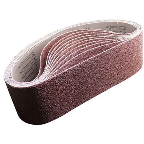 Confezione da 10 nastri abrasivi da 100 mm x 915 mm, grana 60, ossido di alluminio, per lavorazione del legno, lucidatura dei metalli, affilatura coltelli (1/5)