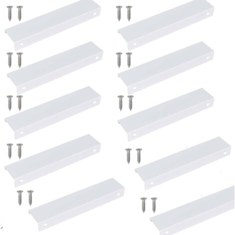 10 pezzi Maniglia invisibile per cucina 150 mm, Maniglia invisibile per mobili da cucina, Maniglia bianca per mobili ideale con uno stile pulito e moderno, per armadi, guardaroba, cassetti della cucin