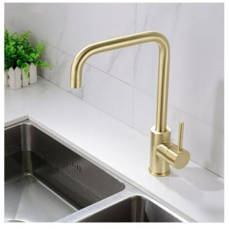 Rubinetto da cucina, ottone anticato, rubinetto da cucina con bocca girevole a 360° (1/3)