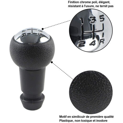 Aprilsunnyzone Pomello del cambio cromato a 6 velocità + cuffia del cambio per Ford Kuga 2008-2012, numero OEM GB64637AA 1639784 8V4R-7P002-KB