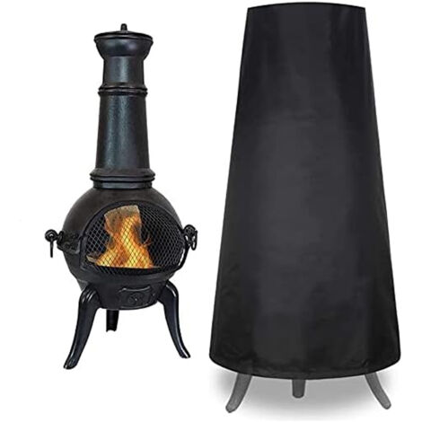 Copertura protettiva per camino esterno in robusto tessuto Oxford 210D, grande copertura protettiva impermeabile e antivento per camino esterno (122 x 21 x 61 cm) (1/5)