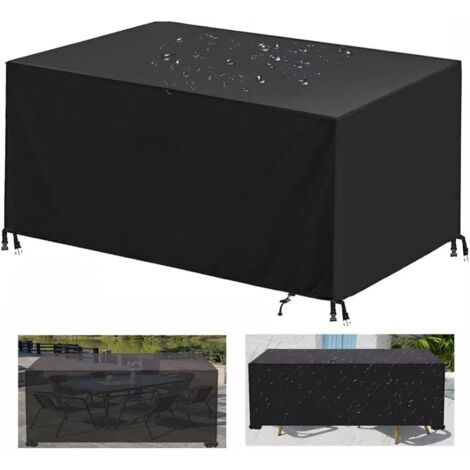Copertura per mobili da giardino, copertura per tavolo da giardino in tessuto Oxford 420D, telo protettivo impermeabile per tavolo, divano, poltrona reclinabile e sedie (180x120x74 cm) (1/5)