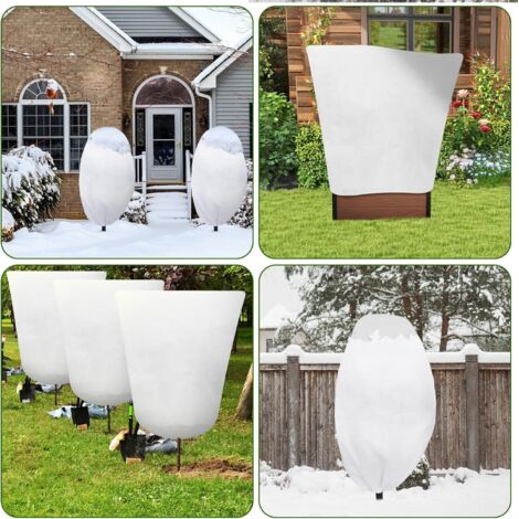 Gudotra Set 4 Veli Invernali Per Piante 100x120 Cm - Coperture Protettive Con Cerniera E Cordino, Antigelo E Antivento, Riutilizzabili - 4