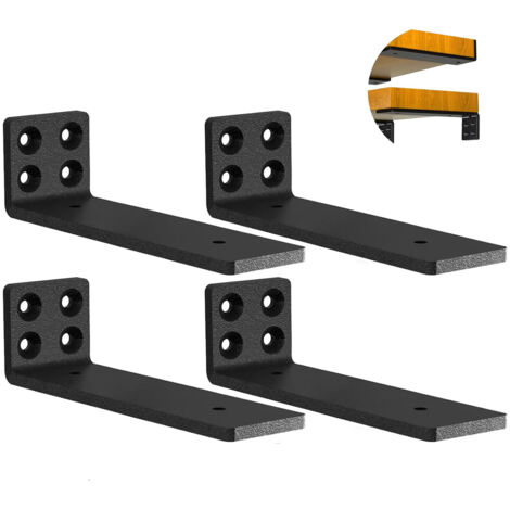 Robust Regalhalterungen, Metall-Wandhalterung, L-formige Regalstütze, Winkelhalterungen für Schwerlastregale, Regalhalterungen (4 x 25 cm), 4 pezzi (1/5)