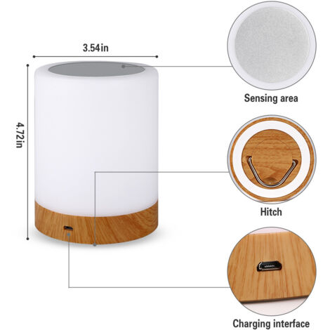 UPXNBOR Luce Notturna LED, Lampada da Comodino Touch Dimmerabile con 256 Colori RGB, 5 Livelli di Luminosità, Timer, Gancio per Appendere, Ricaricabile USB, Portatile per Camera da Letto e Bambini