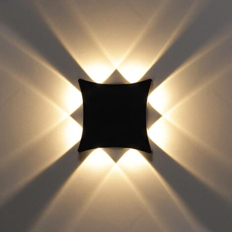 Applique LED moderna da 8 W, lampada da parete a LED in alluminio impermeabile IP65 per uso interno/esterno in bagno, soggiorno, camera da letto, corridoio, scale, ingresso, veranda (Nero)