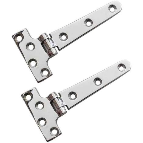 Set di 2 cerniere per porte marine in acciaio inossidabile a forma di T per mobili per barche e yacht (100 x 54 mm) (1/4)