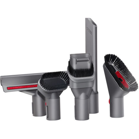 Accesorios de 5 piezas para aspiradora Dyson, con 3 cepillos y 2 boquillas, repuestos para aspiradoras Dyson V7, V8, V10 y V11, para limpiar suelos, colchones y techos (gris) (1/5)