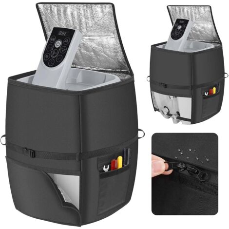 Funda para bomba de calentador de spa, tela Oxford impermeable con cierre de cremallera, resistente al sol y a la intemperie, adecuada para apartamentos de hotel