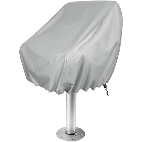 Funda para asiento de barco, funda protectora impermeable para silla de capitán, funda plateada para asiento de barco, funda para asiento de pontón (1/5)