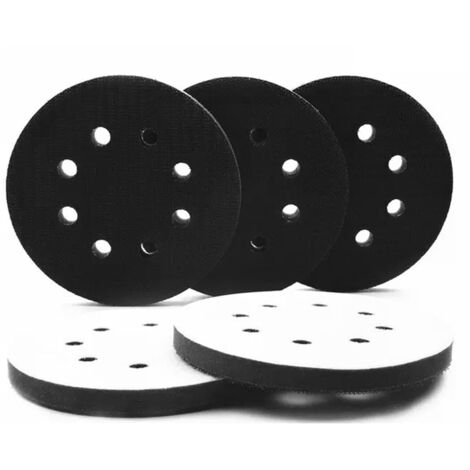 5 almohadillas de interfaz de espuma suave de 125 mm y 8 orificios para discos redondos, almohadillas de pulido de 125 mm, almohadilla de interfaz de esponja para discos de lijado y placas de pulido (1/5)