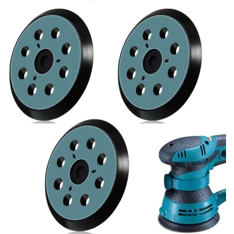 3 almohadillas de lijado de 125 mm con 8 agujeros para Makita BO5041 M9202B M9204B DBO180 (1/5)