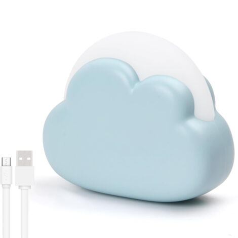 Luz nocturna infantil recargable, luz nocturna LED de plástico para bebés, diseño de nube, 4 modos, lámpara de noche portátil, lámpara de mesilla para la habitación de los niños, regalo para recién na (1/5)