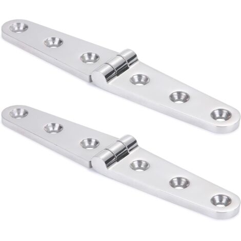 Par de bisagras marinas de acero inoxidable 316 de alta resistencia con agujeros para embarcaciones (3 agujeros: 152x30 mm) (1/4)