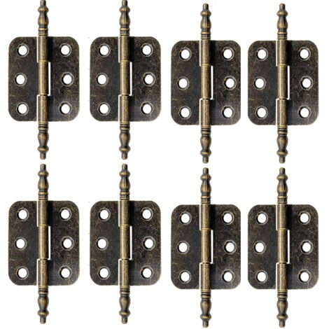 8 bisagras antiguas de latón con tornillos, bisagras planas vintage de 70 x 35 mm, bisagras vintage para puertas de armarios, bisagras plegables de bronce, bisagras antiguas para muebles como joyeros (1/5)