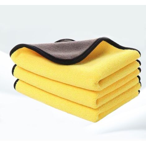 Mikrofaser-Autotuch-Set, 3er-Set, Reinigungs-, Polier- und Trockentuch für die Autopflege aus ultra-saugfähigem Mikrofasergewebe für alle Waschvorgänge, 30 cm × 40 cm (1/5)