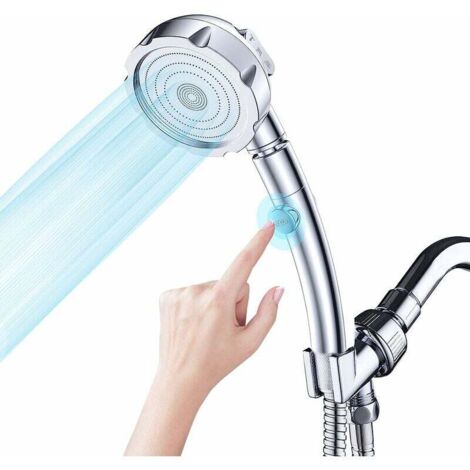 3 Modi Handbrause mit Stopptaste 360° Rotation Duschkopf Wassersparend Universaltyp Hochdruck (1/5)