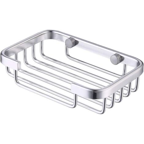 CHOYCLIT Seifenschale zur Wandmontage, Schrauben, Duschseifenhalter, Aluminium-Seifenbox, Silber (1/4)