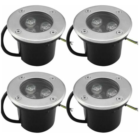 CHOYCLIT 4er-Pack 3 W IP65 LED-Einbaustrahler für den Außenbereich, 270 Lumen, rund, LED-Terrassen-Downlight, Gartenbeleuchtung für den Außenbereich, für Gartenweg, Hof, Garage, Warmweiß