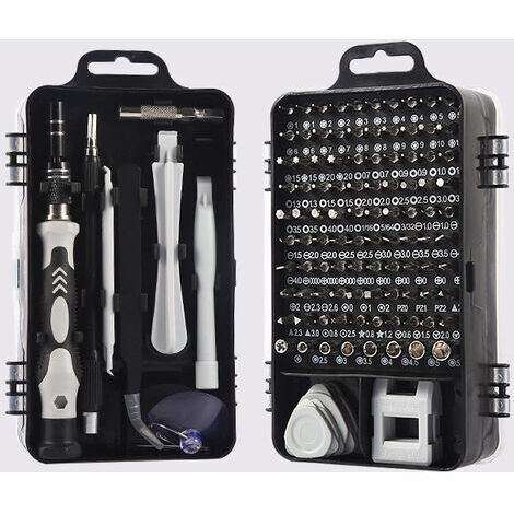 115-in-1-Präzisionsschraubendreher-Set, tragbare magnetische Präzisionsschraubendreher-Reparaturwerkzeuge zur Reparatur von MacBook, Computer, Brillen, Tablet, Uhr, Mini-Schraubendreher-Set mit Etui (1/5)