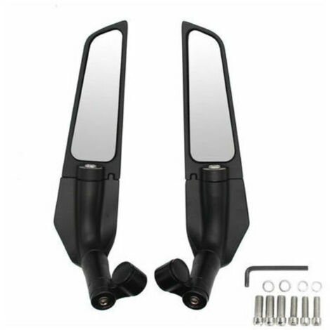 CHOYCLIT Specchietto retrovisore per auto, 2 pezzi Specchietto retrovisore universale girevole per motocicletta modificato Specchietti laterali regolabili girevoli a 90° - Nero (1/5)