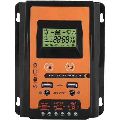 Regolatore MPPT - Regolatore di carica solare MPPT 12V/24V 30A Regolatore di batteria per pannello solare Doppio display LCD USB (30A)