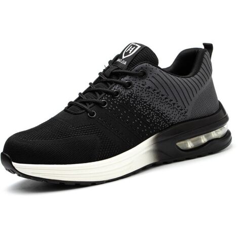 Scarpe antinfortunistiche, scarpe da lavoro con punta in acciaio, scarpe antinfortunistiche leggere e comode, scarpe da lavoro industriali con cuscino d'aria, colore: grigio, taglia 38 EU (1/5)
