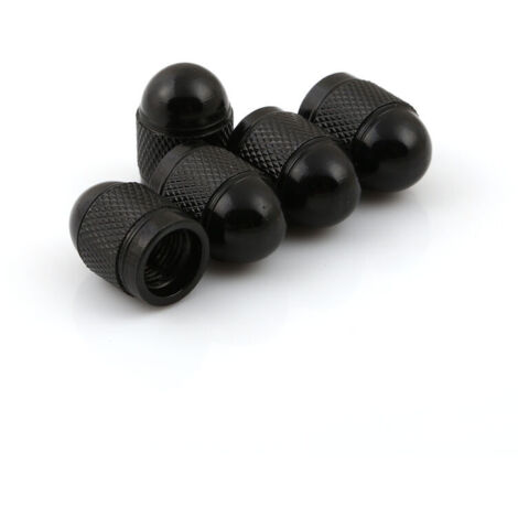 Tappo valvola pneumatico auto Tappo valvola pneumatico auto in lega di alluminio elastico Tappo valvola pneumatico auto 5 pezzi (nero) (1/5)