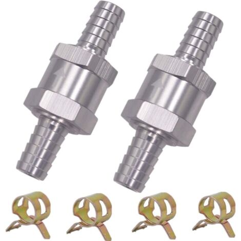 CHOYCLIT 2 pezzi Valvola di ritegno 6 mm Valvola di ritegno del carburante in lega di alluminio Valvola di ritegno di non ritorno per sistemi di alimentazione a bassa pressione per carburatore diesel (1/4)