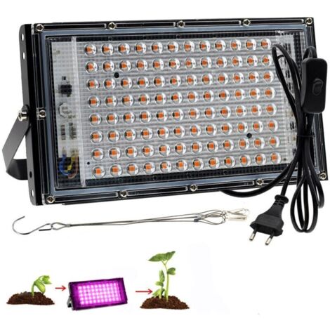 CHOYCLIT 100W Full Spectrum LED Grow Light Lampada per piante a LED a spettro completo per piante da interno, ortaggi e fiori idroponici