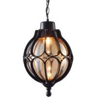 Lampadario a sospensione impermeabile da esterno con 1 luce, stile europeo, stile Victoria, lanterna in vetro, lampadario da soffitto, E27, apparecchio di illuminazione decorativa per cortile, villa,