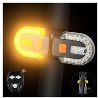 CHOYCLIT Fanale posteriore per bicicletta con indicatore di direzione - Telecomando wireless diviso per ciclismo, ricaricabile, 5 modalità di avviso di sicurezza, luce stroboscopica 6,2 x 4,7 x 2,5 cm