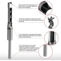 CHOYCLIT Punte elicoidali HSS per lavorazione del legno Utensili per foratura quadrata Mortasatura quadrata Foro quadrato 1 pz 16 mm